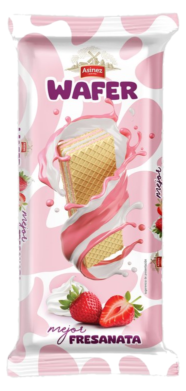 Gaufrette fourrée fraise